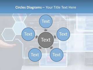 A Man In A Business Suit Holding His Hand Out In Front Of A Server Server PowerPoint Template