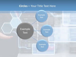 A Man In A Business Suit Holding His Hand Out In Front Of A Server Server PowerPoint Template