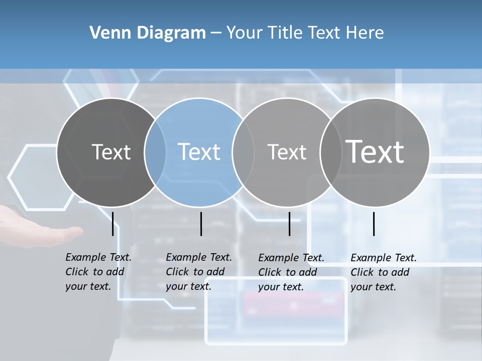 A Man In A Business Suit Holding His Hand Out In Front Of A Server Server PowerPoint Template
