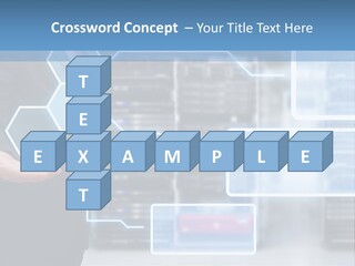 A Man In A Business Suit Holding His Hand Out In Front Of A Server Server PowerPoint Template