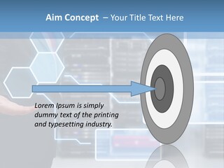 A Man In A Business Suit Holding His Hand Out In Front Of A Server Server PowerPoint Template