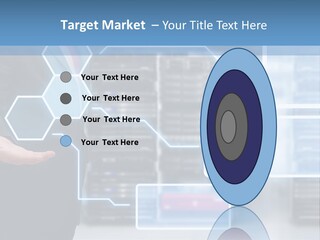 A Man In A Business Suit Holding His Hand Out In Front Of A Server Server PowerPoint Template