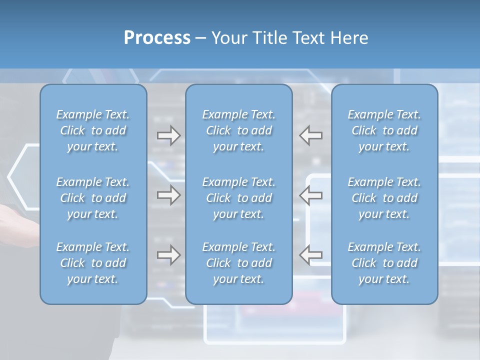 A Man In A Business Suit Holding His Hand Out In Front Of A Server Server PowerPoint Template