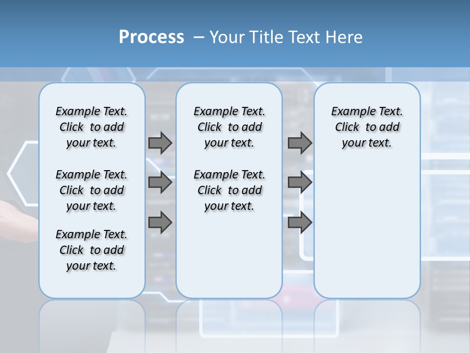 A Man In A Business Suit Holding His Hand Out In Front Of A Server Server PowerPoint Template