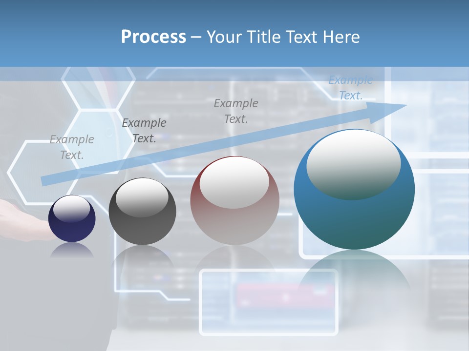 A Man In A Business Suit Holding His Hand Out In Front Of A Server Server PowerPoint Template