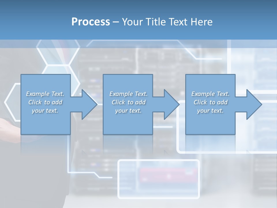 A Man In A Business Suit Holding His Hand Out In Front Of A Server Server PowerPoint Template