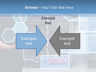 A Man In A Business Suit Holding His Hand Out In Front Of A Server Server PowerPoint Template