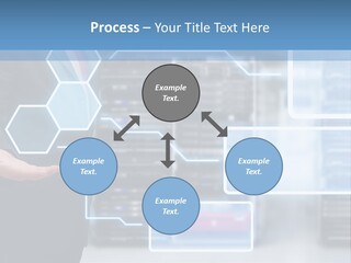A Man In A Business Suit Holding His Hand Out In Front Of A Server Server PowerPoint Template