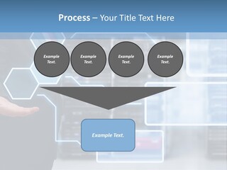 A Man In A Business Suit Holding His Hand Out In Front Of A Server Server PowerPoint Template