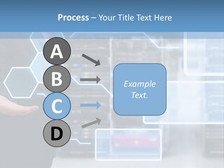 A Man In A Business Suit Holding His Hand Out In Front Of A Server Server PowerPoint Template