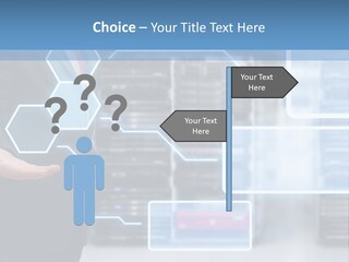 A Man In A Business Suit Holding His Hand Out In Front Of A Server Server PowerPoint Template