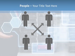A Man In A Business Suit Holding His Hand Out In Front Of A Server Server PowerPoint Template