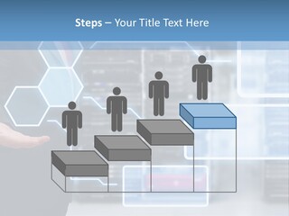 A Man In A Business Suit Holding His Hand Out In Front Of A Server Server PowerPoint Template