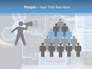 A Man In A Business Suit Holding His Hand Out In Front Of A Server Server PowerPoint Template