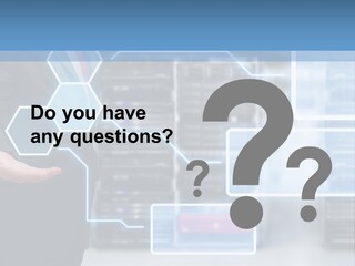 A Man In A Business Suit Holding His Hand Out In Front Of A Server Server PowerPoint Template