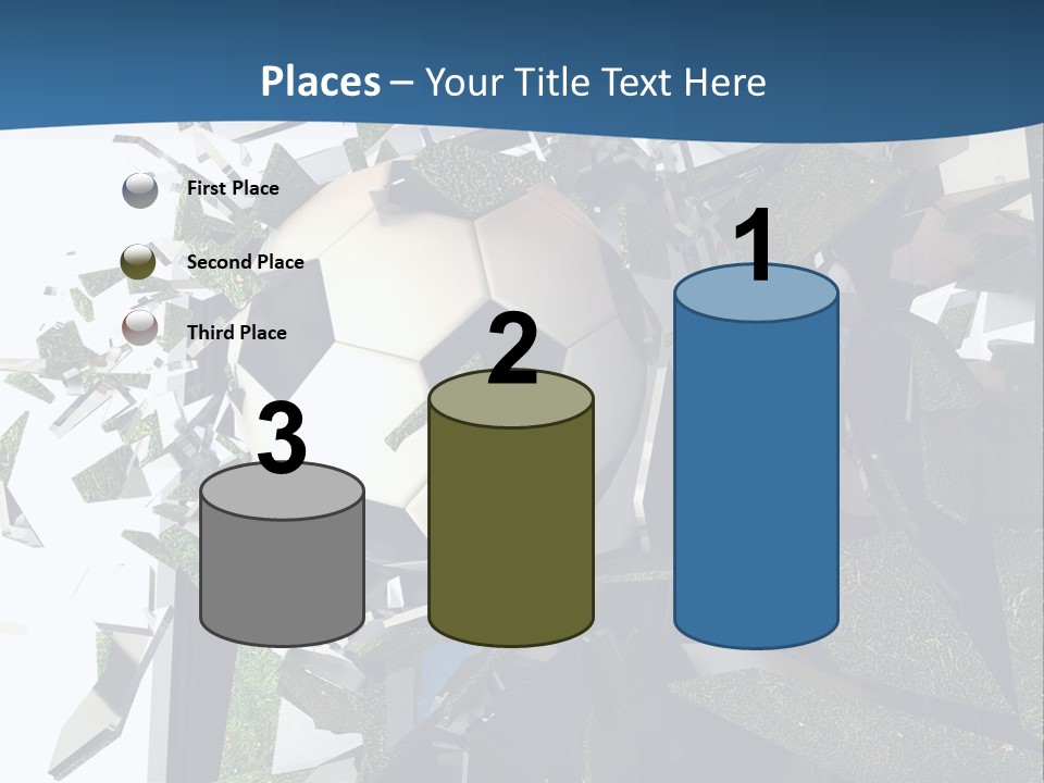 A Soccer Ball Is Breaking Through A Wall PowerPoint Template