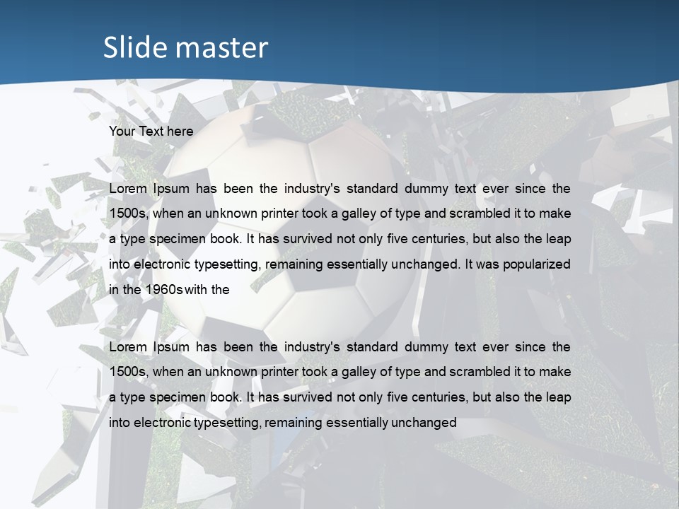 A Soccer Ball Is Breaking Through A Wall PowerPoint Template