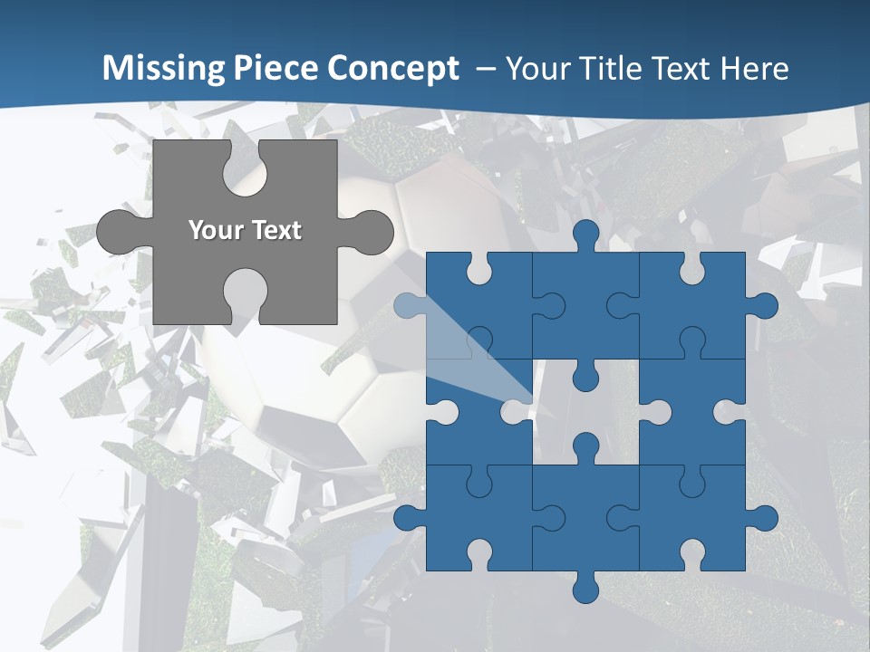 A Soccer Ball Is Breaking Through A Wall PowerPoint Template