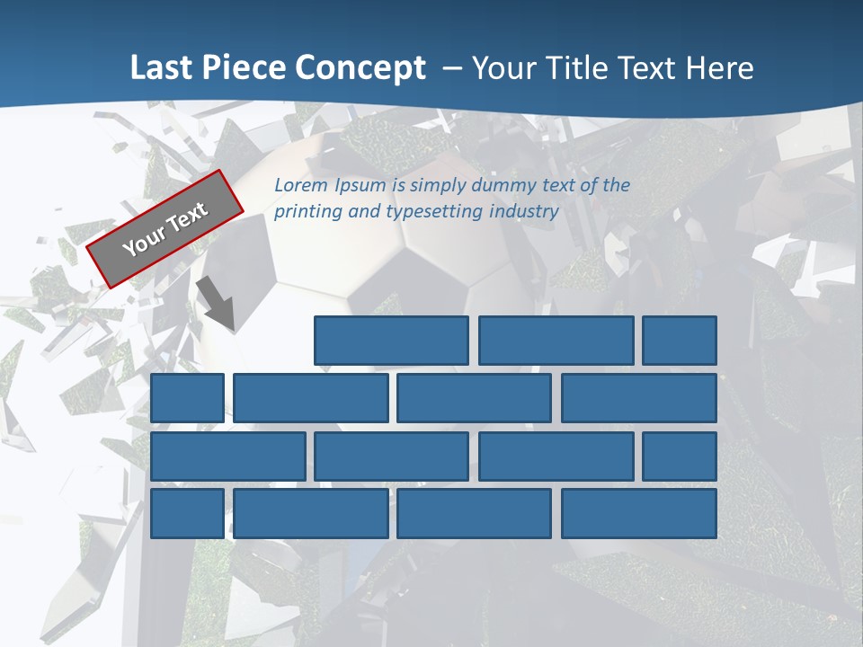 A Soccer Ball Is Breaking Through A Wall PowerPoint Template