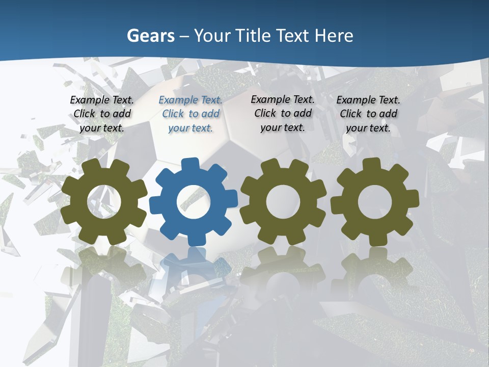 A Soccer Ball Is Breaking Through A Wall PowerPoint Template