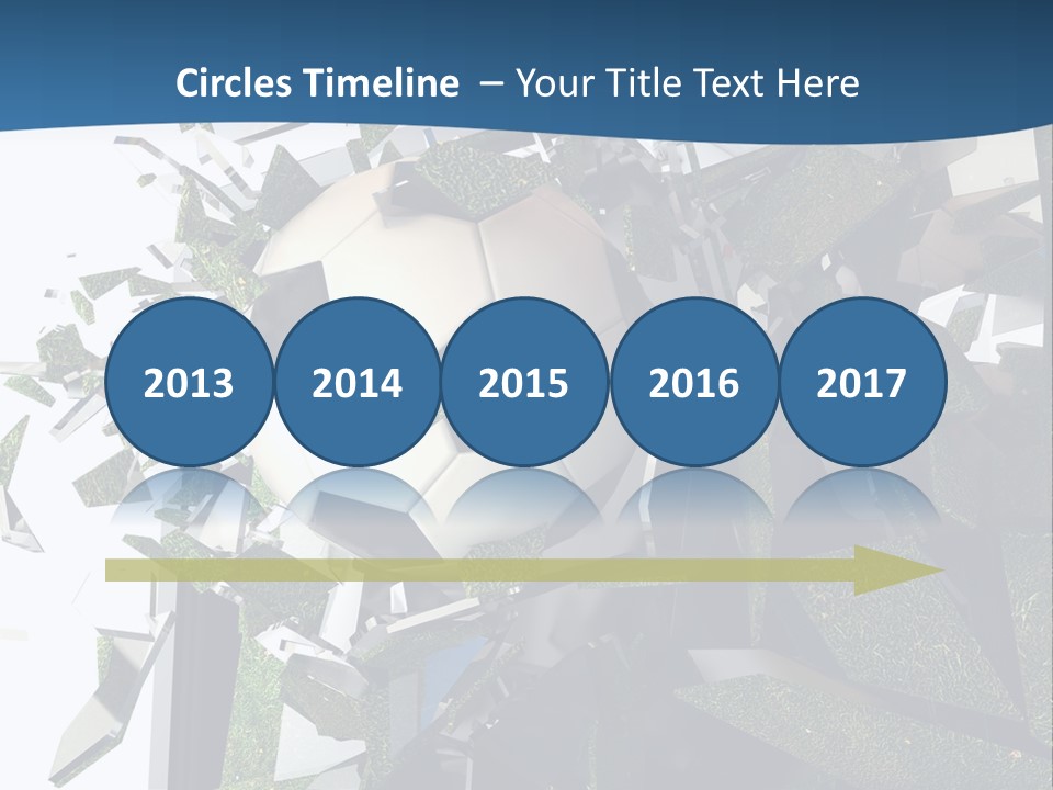 A Soccer Ball Is Breaking Through A Wall PowerPoint Template