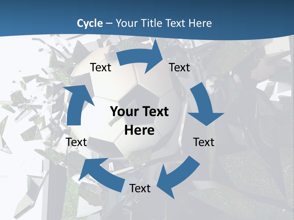 A Soccer Ball Is Breaking Through A Wall PowerPoint Template