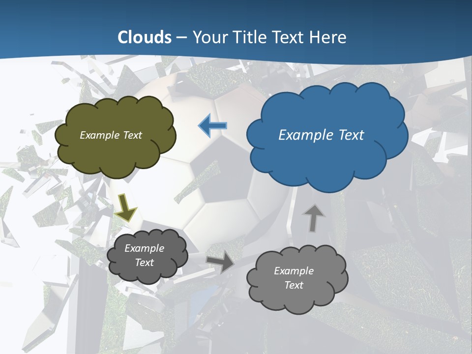A Soccer Ball Is Breaking Through A Wall PowerPoint Template