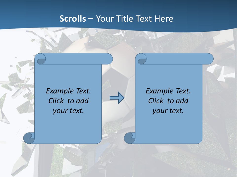 A Soccer Ball Is Breaking Through A Wall PowerPoint Template