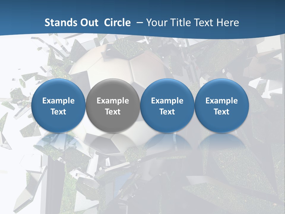 A Soccer Ball Is Breaking Through A Wall PowerPoint Template