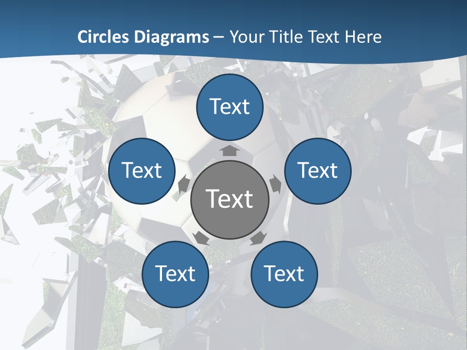 A Soccer Ball Is Breaking Through A Wall PowerPoint Template