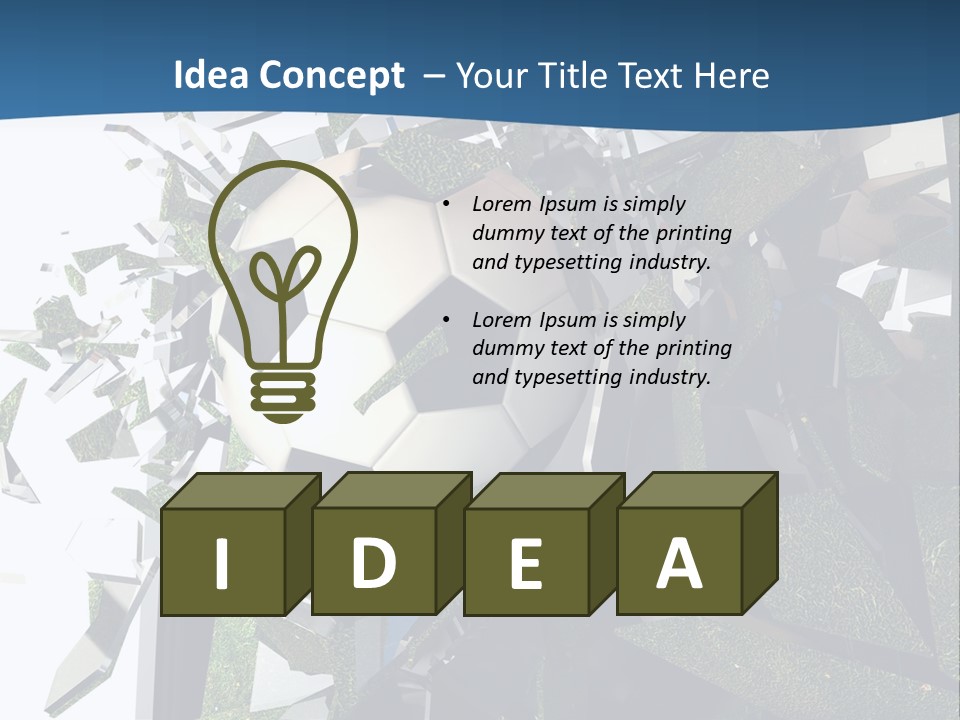 A Soccer Ball Is Breaking Through A Wall PowerPoint Template