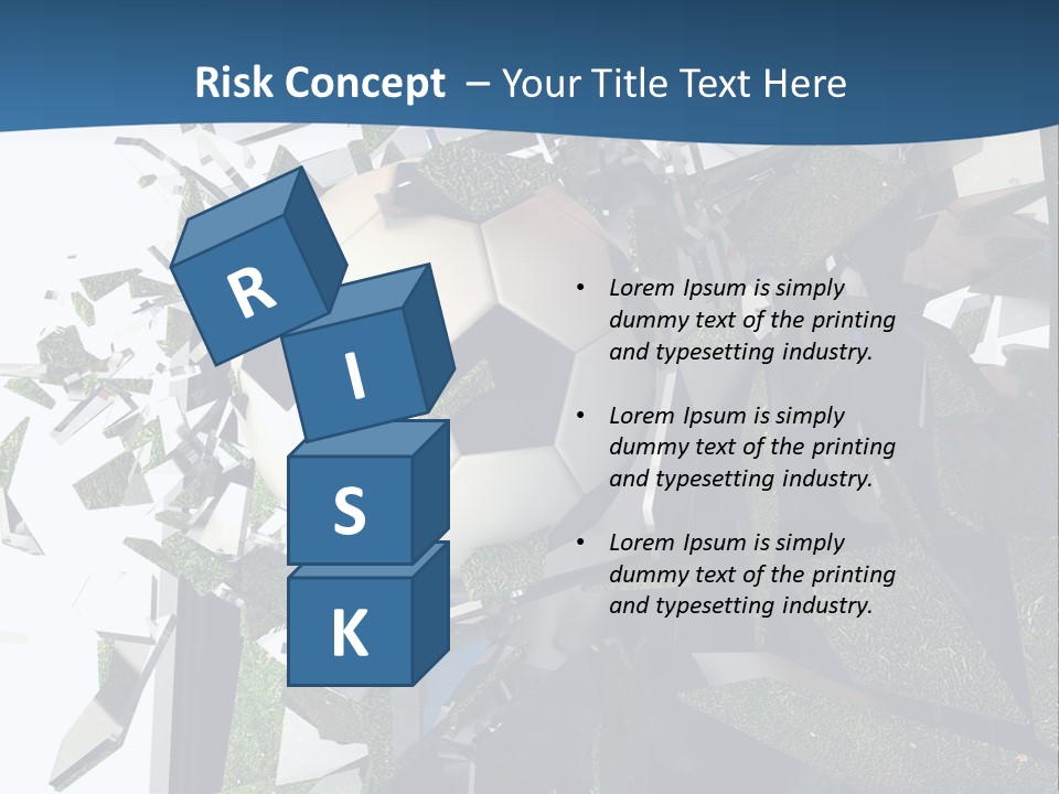 A Soccer Ball Is Breaking Through A Wall PowerPoint Template