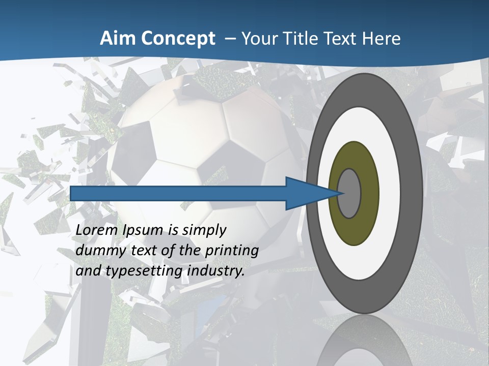 A Soccer Ball Is Breaking Through A Wall PowerPoint Template