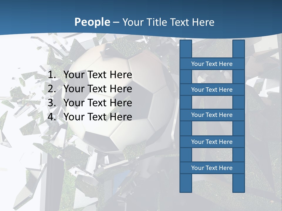 A Soccer Ball Is Breaking Through A Wall PowerPoint Template