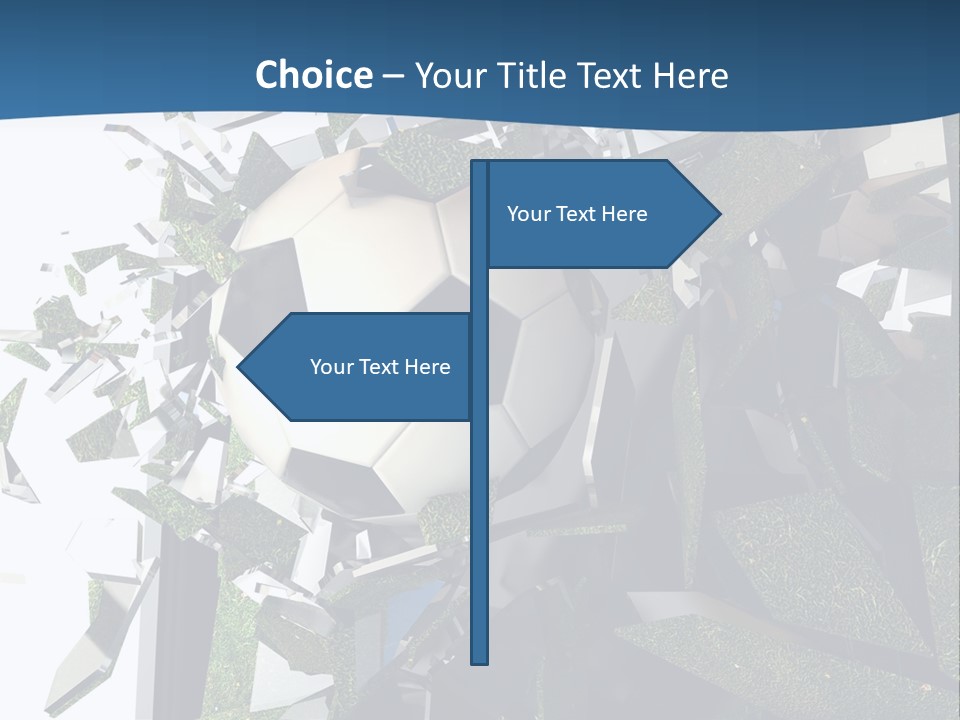 A Soccer Ball Is Breaking Through A Wall PowerPoint Template