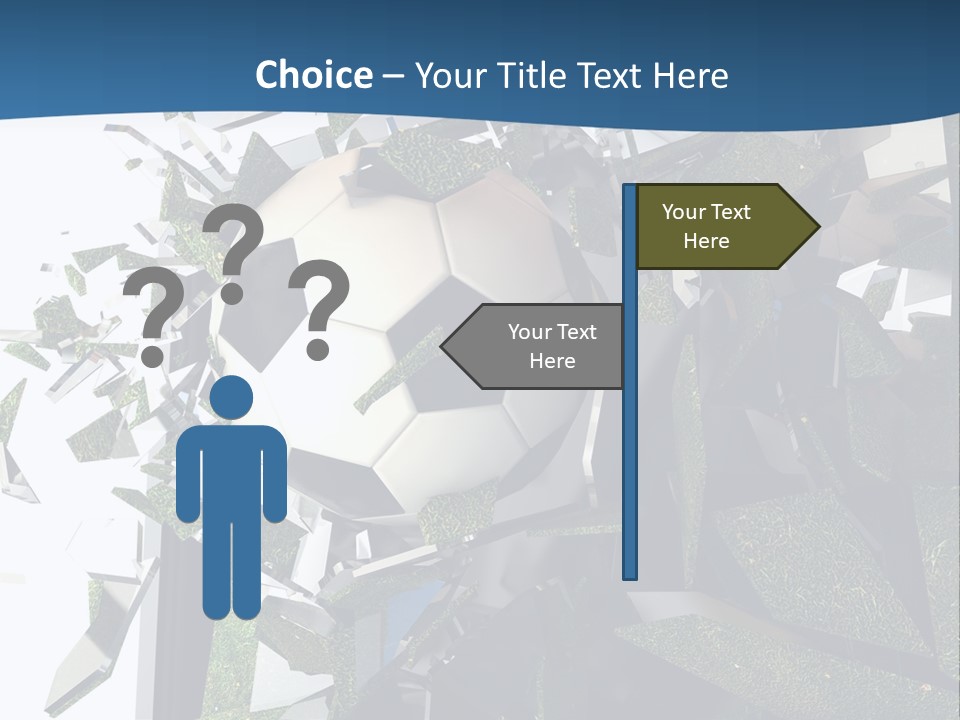 A Soccer Ball Is Breaking Through A Wall PowerPoint Template