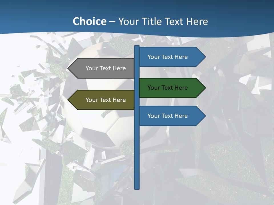 A Soccer Ball Is Breaking Through A Wall PowerPoint Template