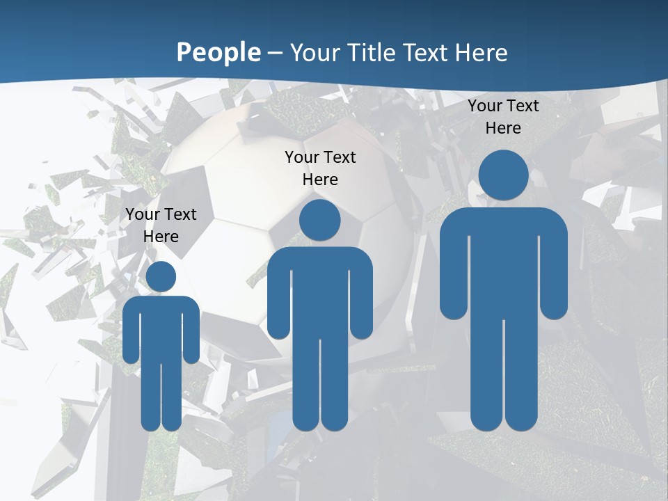 A Soccer Ball Is Breaking Through A Wall PowerPoint Template