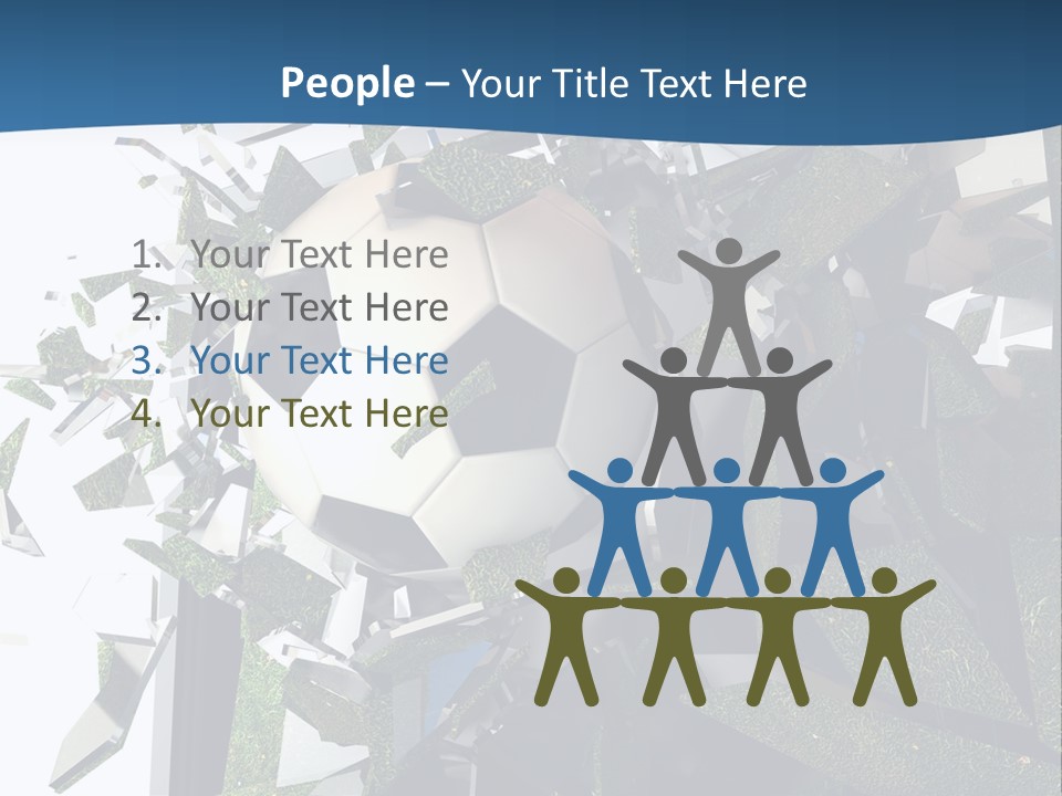 A Soccer Ball Is Breaking Through A Wall PowerPoint Template