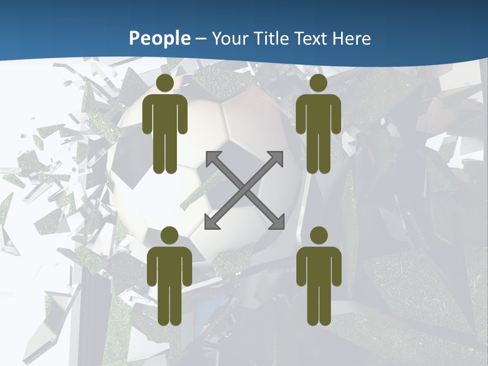 A Soccer Ball Is Breaking Through A Wall PowerPoint Template