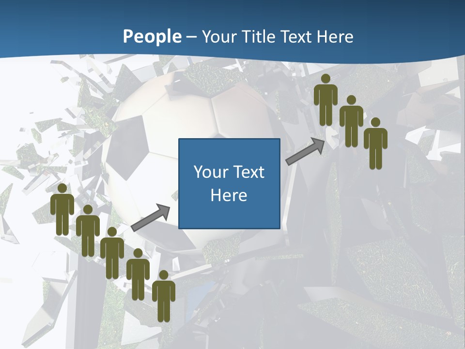 A Soccer Ball Is Breaking Through A Wall PowerPoint Template