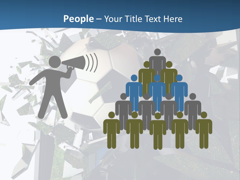 A Soccer Ball Is Breaking Through A Wall PowerPoint Template