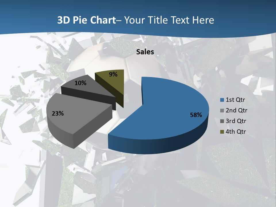 A Soccer Ball Is Breaking Through A Wall PowerPoint Template