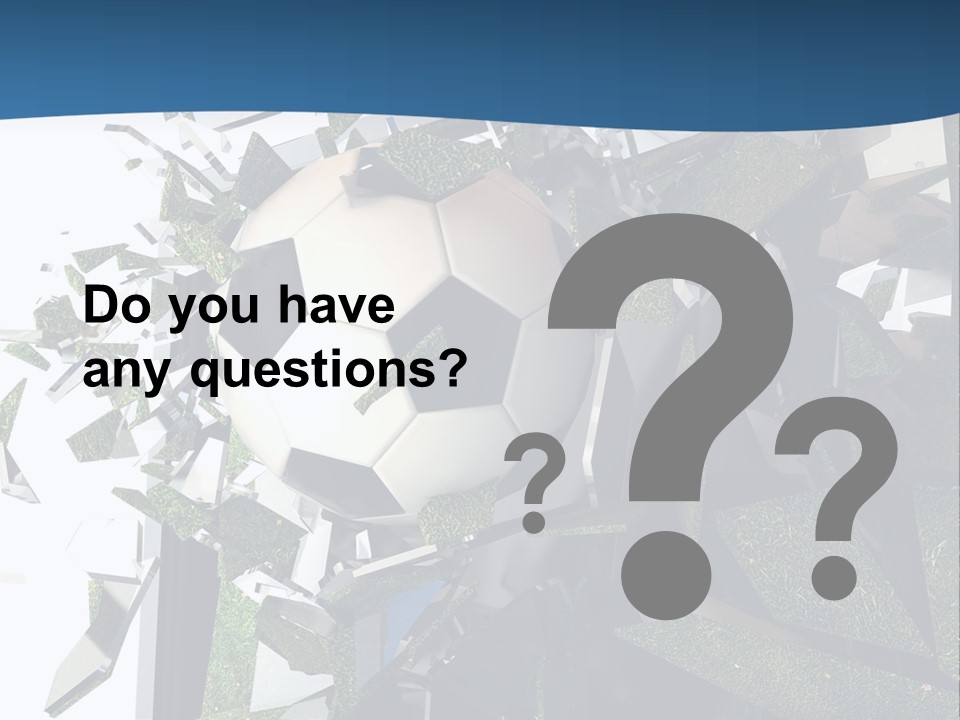 A Soccer Ball Is Breaking Through A Wall PowerPoint Template