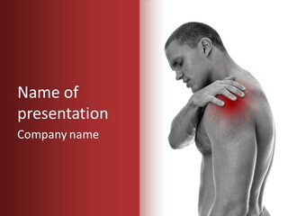 A Man Holding His Shoulder In Pain Powerpoint Presentation PowerPoint Template