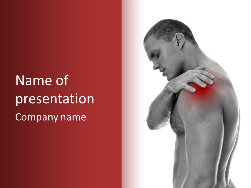 A Man Holding His Shoulder In Pain Powerpoint Presentation PowerPoint Template