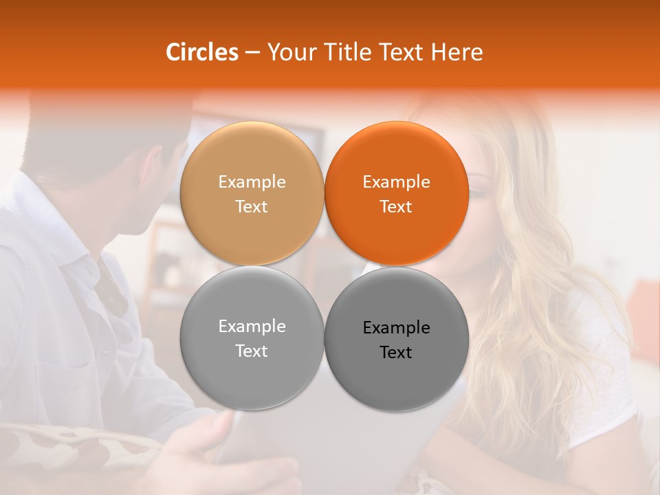 A Man And A Woman Sitting On A Couch Looking At A Remote Control PowerPoint Template