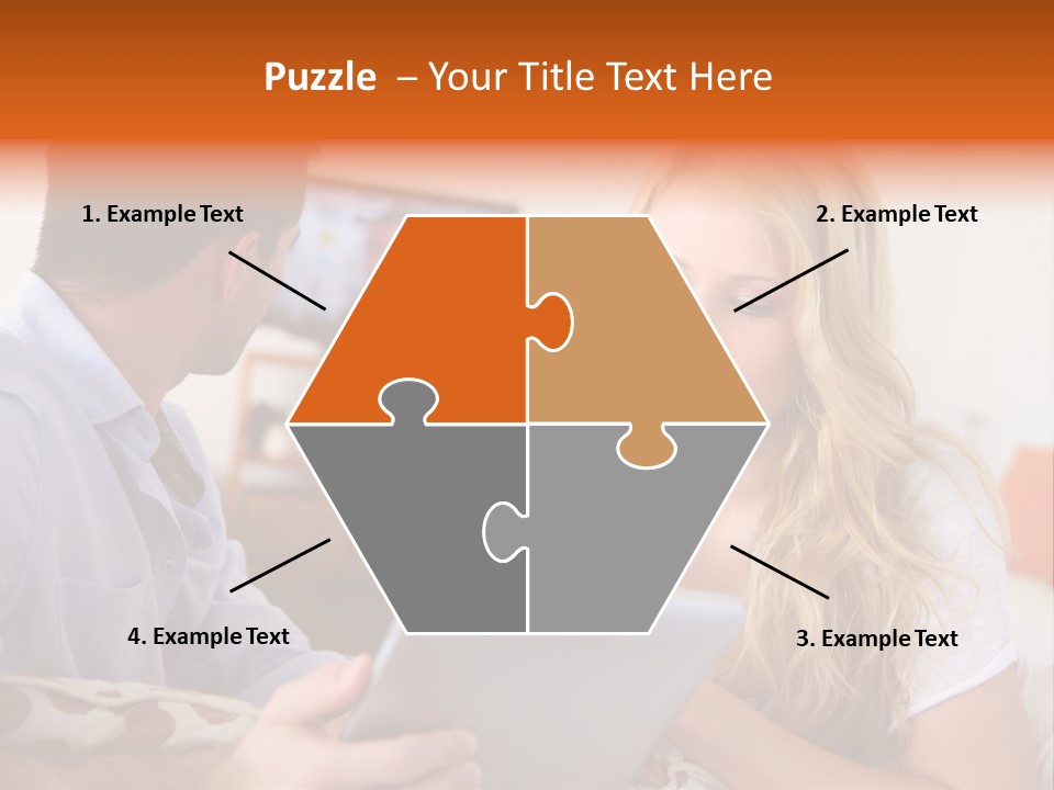A Man And A Woman Sitting On A Couch Looking At A Remote Control PowerPoint Template