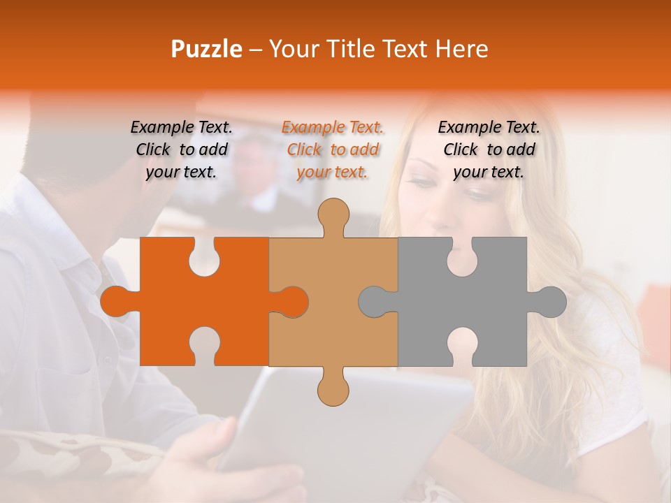 A Man And A Woman Sitting On A Couch Looking At A Remote Control PowerPoint Template