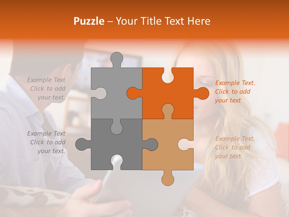 A Man And A Woman Sitting On A Couch Looking At A Remote Control PowerPoint Template